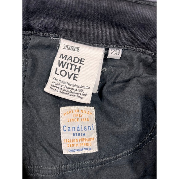 Closed Baker 1920 Slim Jeans Womens 29 Black Raw Hem Candiani Denim Made Italy - Picture 7 of 12